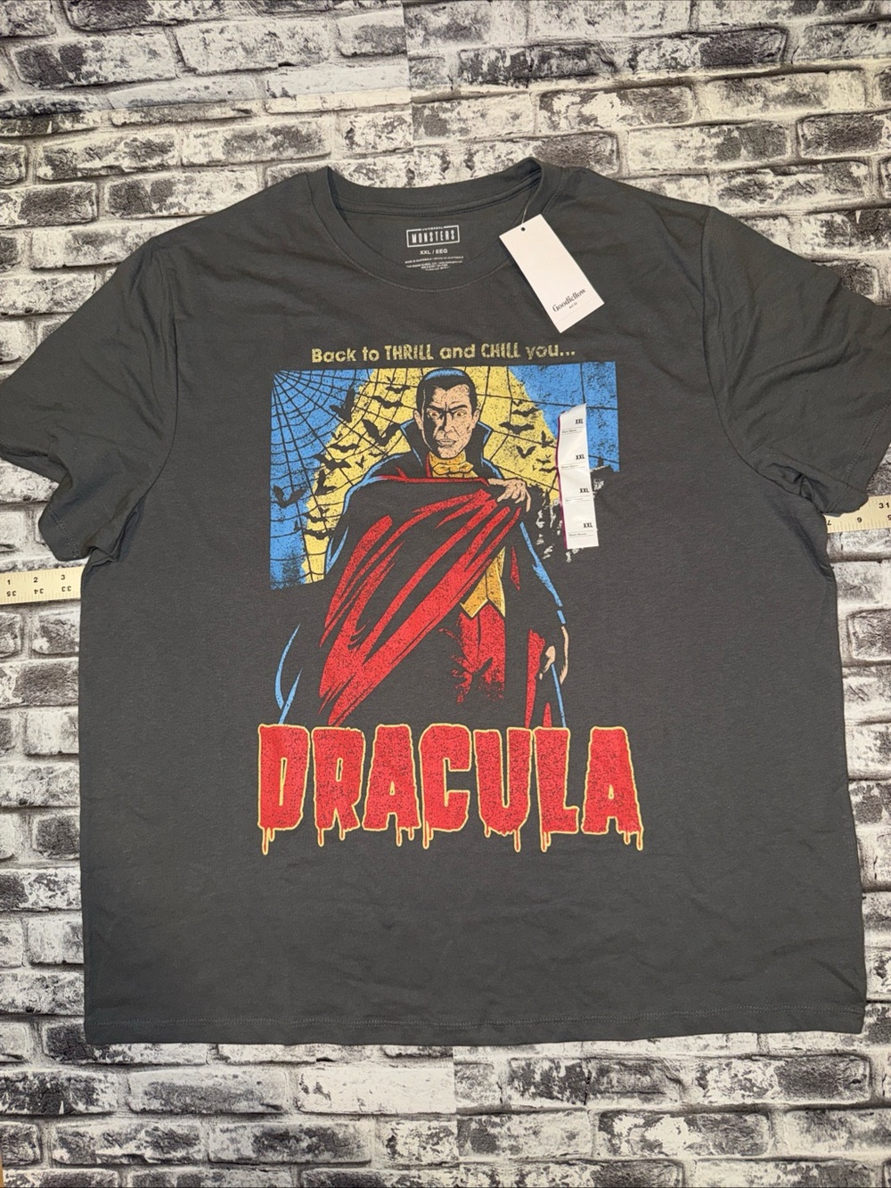 NEW MENS UNISEX UNIVERSAL MONSTERS DRACULA GRAPHIC TEE T-SHIRT SIZE XXL